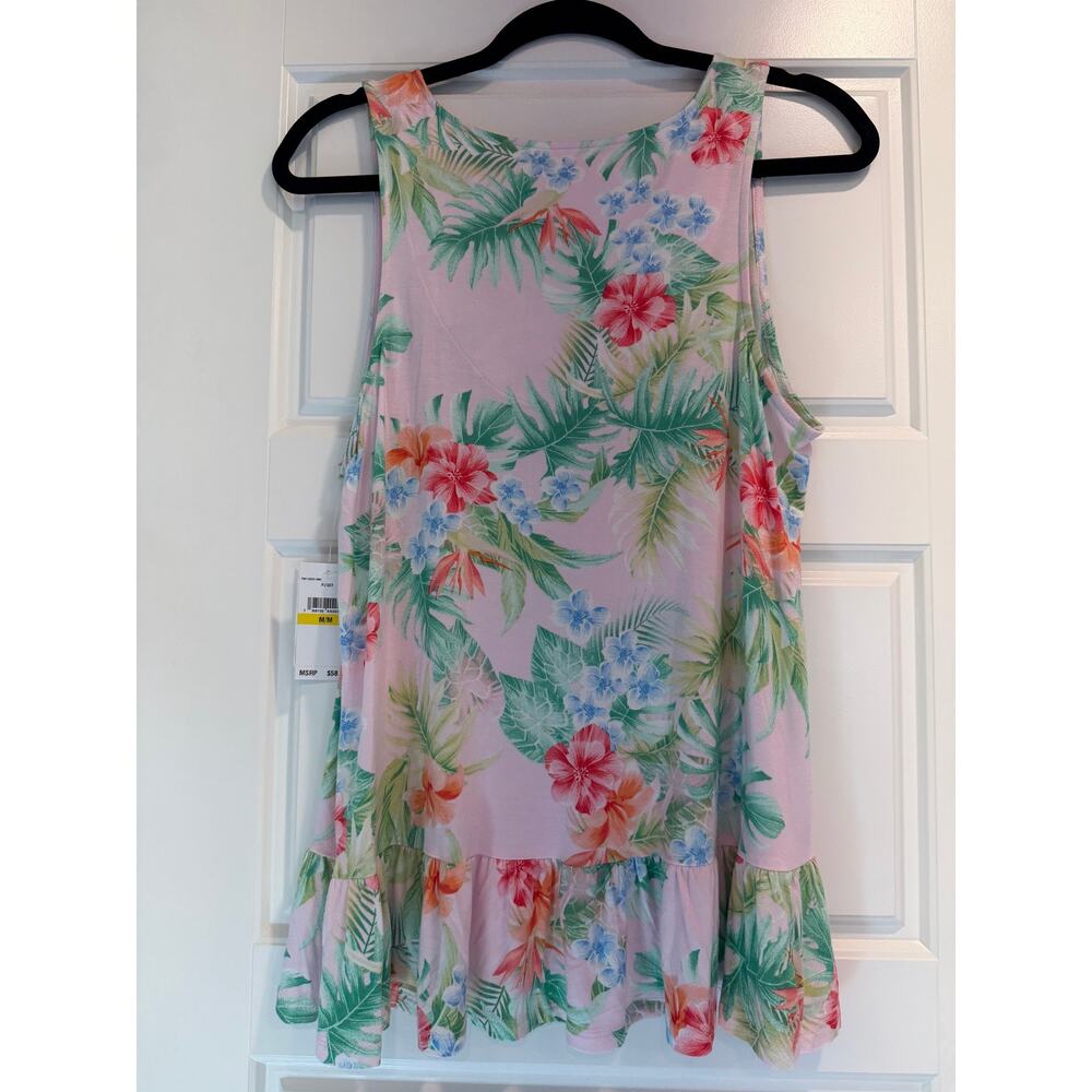 Tommy Bahama Tank PJ Set Size Medium Tropical Hibisus Floral Summer Vacation NWT - Picture 3 of 15